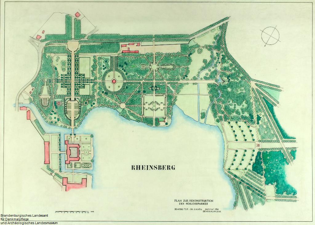 Rekonstruktionsplan f�r Schlosspark mit Schlossinsel